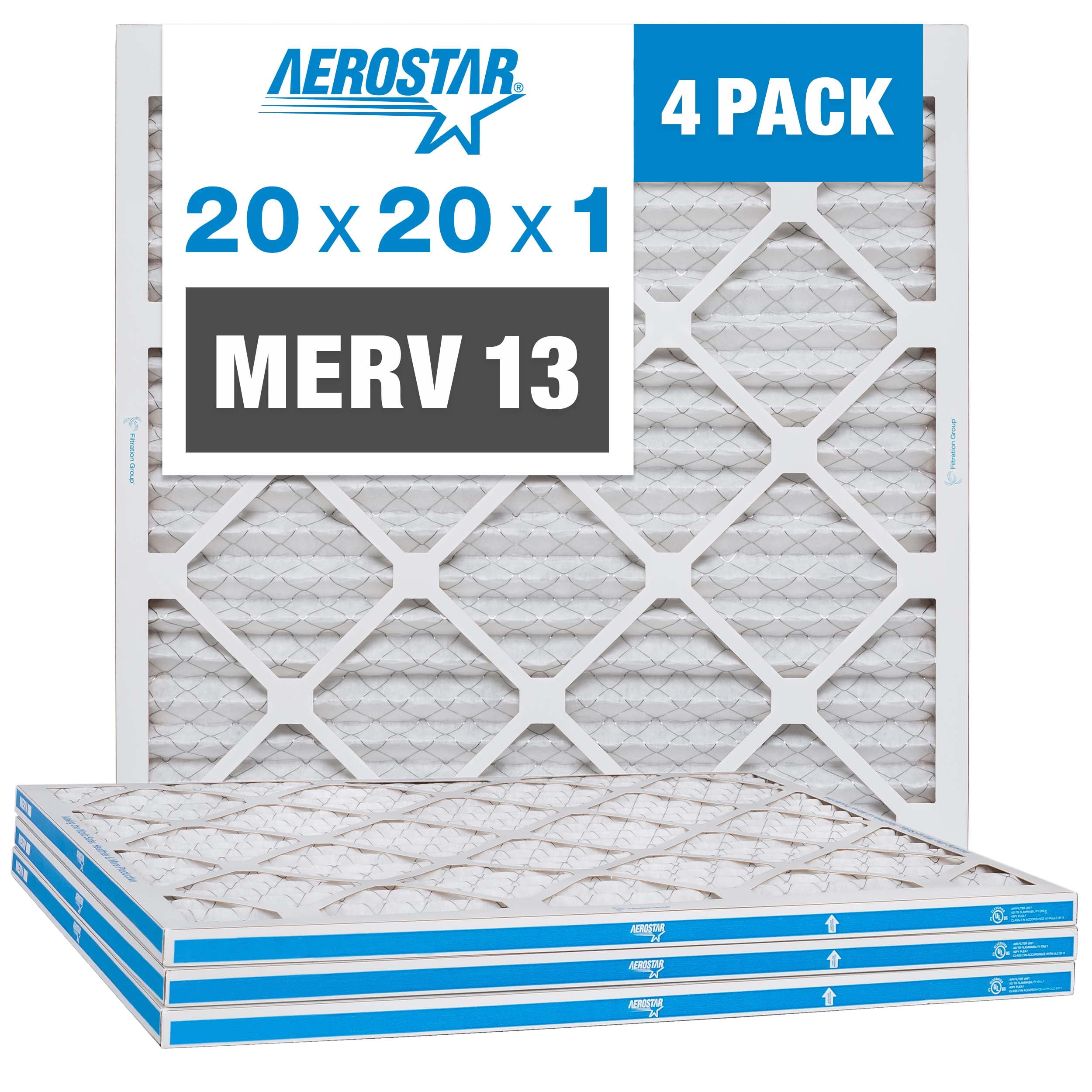 BNX 14x25x1 MERV 13 Pleated Air Filter – Made in USA (6-Pack – BNX