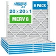 thumbnail image 1 of Aerostar 20x20x1 MERV 8 Pleated Air Filter, 6 Pack, Furnaces Filters, HVAC Filter, Air Conditioners Vent Filter Replacement for Home, 1 of 7
