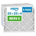 thumbnail image 1 of Aerostar 20x25x4 MERV 8 Pleated Air Filter, AC Furnace Air Filter, 6 Pack, 1 of 5