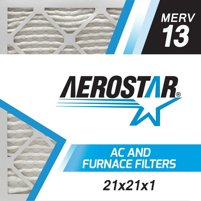 Aerostar 21x21x1 MERV 13, Air Filter, 21x21x1, Box of 4