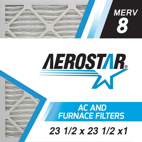 Aerostar 23x23x1 MERV 8 Pleated Air Filter, 6 Pack, Furnaces Filters, HVAC Filter, Air Conditioners Vent Filter Replacement for Home