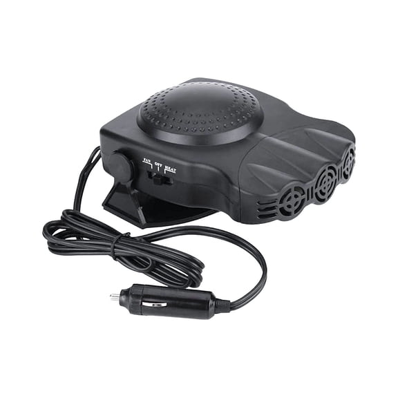 Aeroterma Ventilator - 12V Portable Car Heater Fast Defogger & Ceramic Cooling Fan - Black
