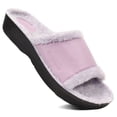 thumbnail image 1 of Aerothotic Aspen Women’s Fuzzy Slippers with Crisscross Strap – Open Toe, Cozy Indoor Outdoor House Shoes with Anti-Slip Sole, 1 of 4