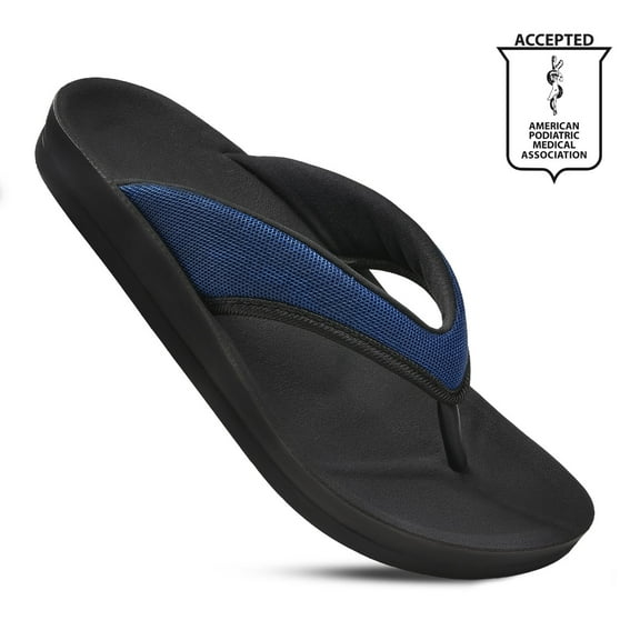 Aerothotic  Enhalus Women's Comfortable Thong Sandals 10 - Medium - Navy