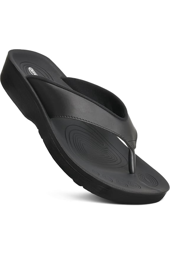 Flip Flops for Women with Arch Support Plantar Fasciitis Orthopedic Cushioned Footbed Comfortable Non-Slip Sole with Padded Straps Dressy Casual Recovery Women Sandals