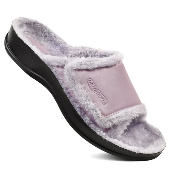 Aerothotic Hadley Women’s Cozy Faux Fur Slippers – Indoor House Shoes with Memory Foam Comfort