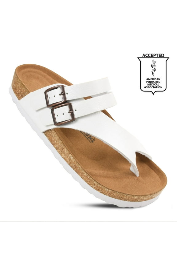 Kaizen Split Toe Cork Footbed Comfortable Slides for Women
