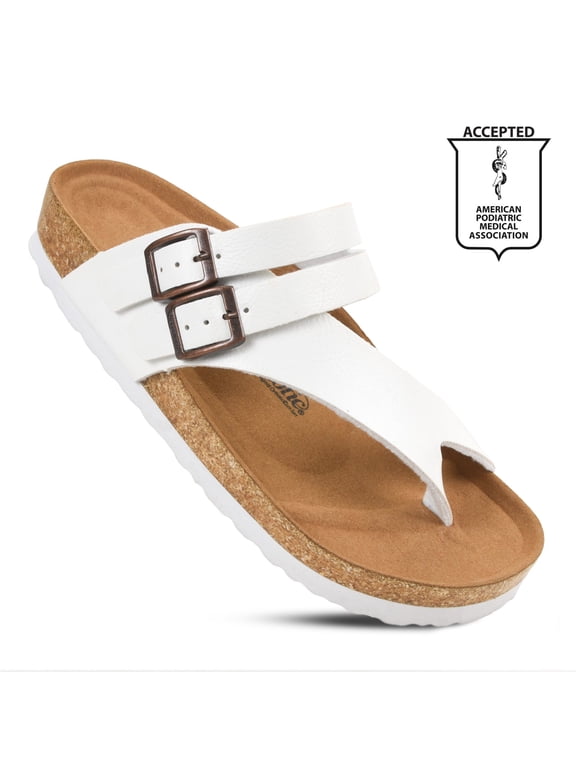 Kaizen Split Toe Cork Footbed Comfortable Slides for Women