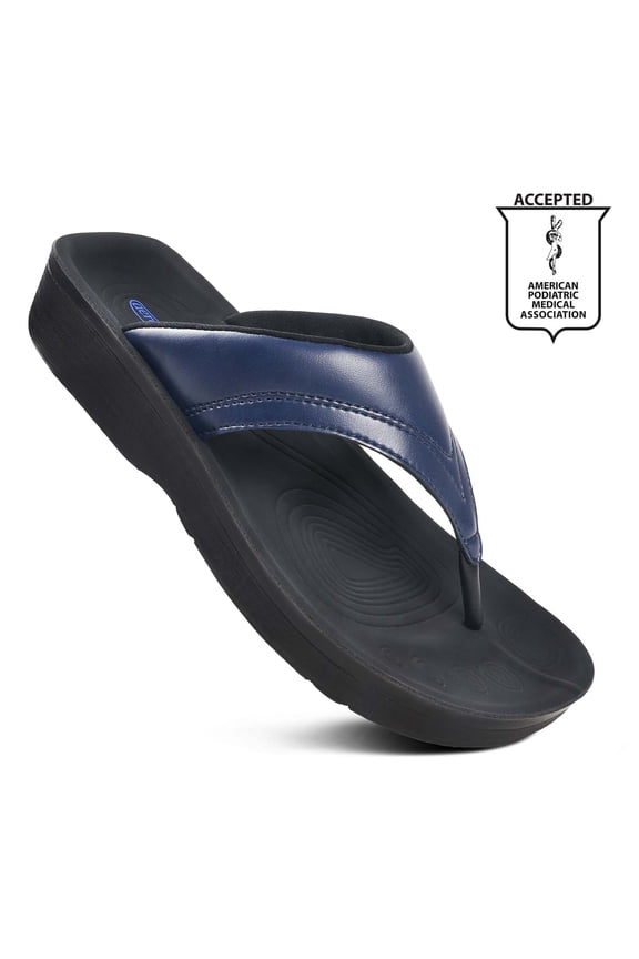 Ostrya Thong Sandal for Womens 9 - Medium - Navy