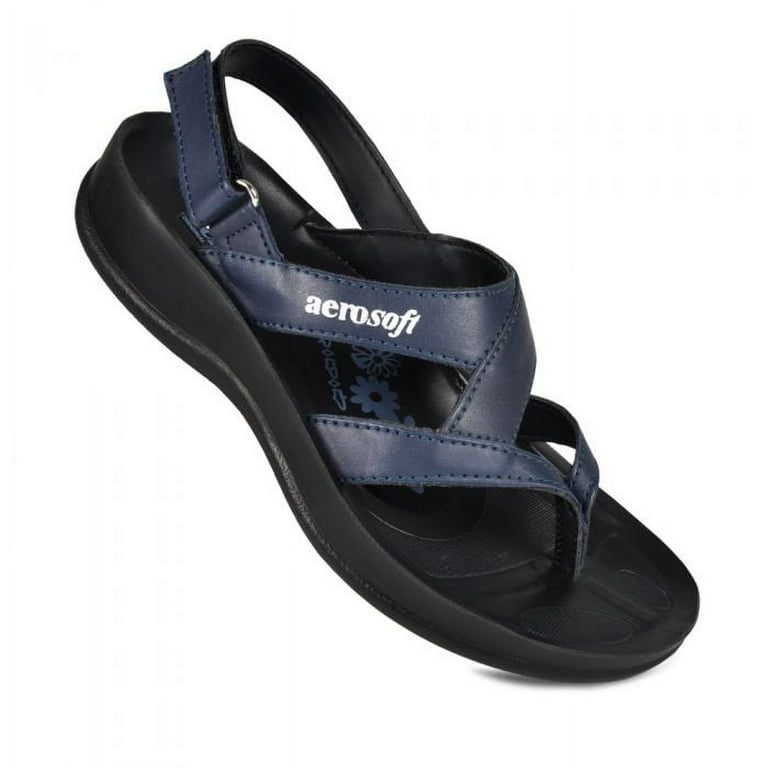 Aerothotic S5904Navy9 Deke Aerosoft Women Sandals Navy Size 9