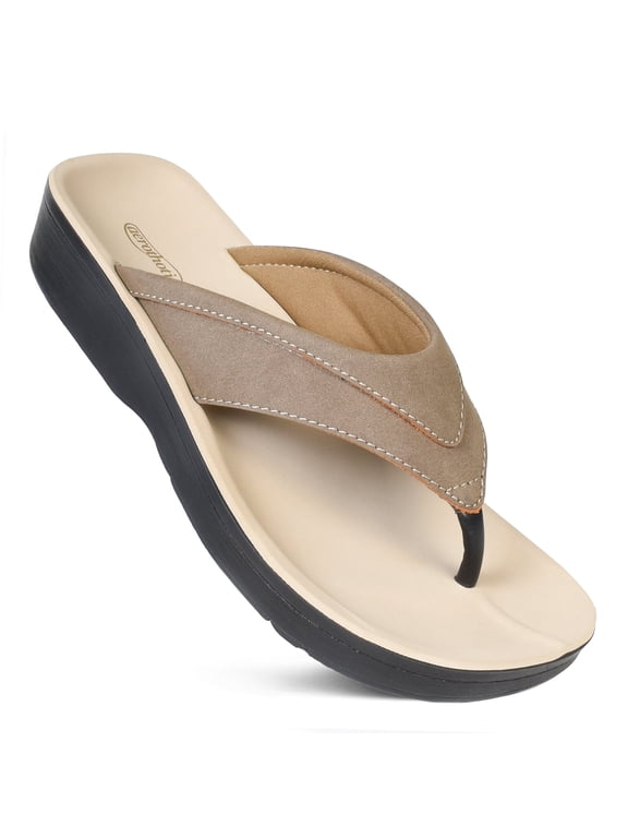 Tera Arch Support Women’s Sandals, Comfortable Casual Flip Flops