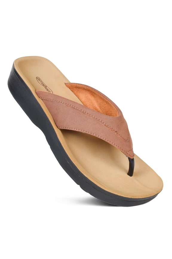 Tera Arch Support Women’s Sandals, Comfortable Casual Flip Flops