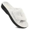 thumbnail image 1 of Aerothotic Women's Fuzzy Open Toe Slippers with Non-Slip Sole, Indoor Outdoor Cozy House Shoes with Crisscross Straps – Travel & Home Comfort Footwear, 1 of 4