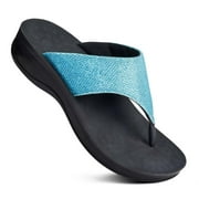 Aerothotic Womens Jewel Comfortable Thong Platform Sandals