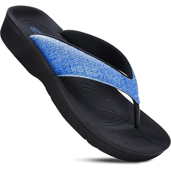 AEROTHOTIC Flip Flops for Women with Arch Support Plantar Fasciitis Orthopedic Cushioned Footbed Comfortable Non-Slip Sole with Padded Straps Dressy Casual Recovery Women Sandals