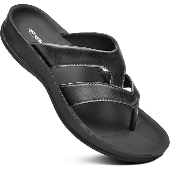 AEROTHOTIC Arch Supportive Strappy Orthotic Comfortable Flip Flops Cushion Soft Toe Post Non-Slip Summer Casual Travel Walking Thong Sandals Women Beach Essentials