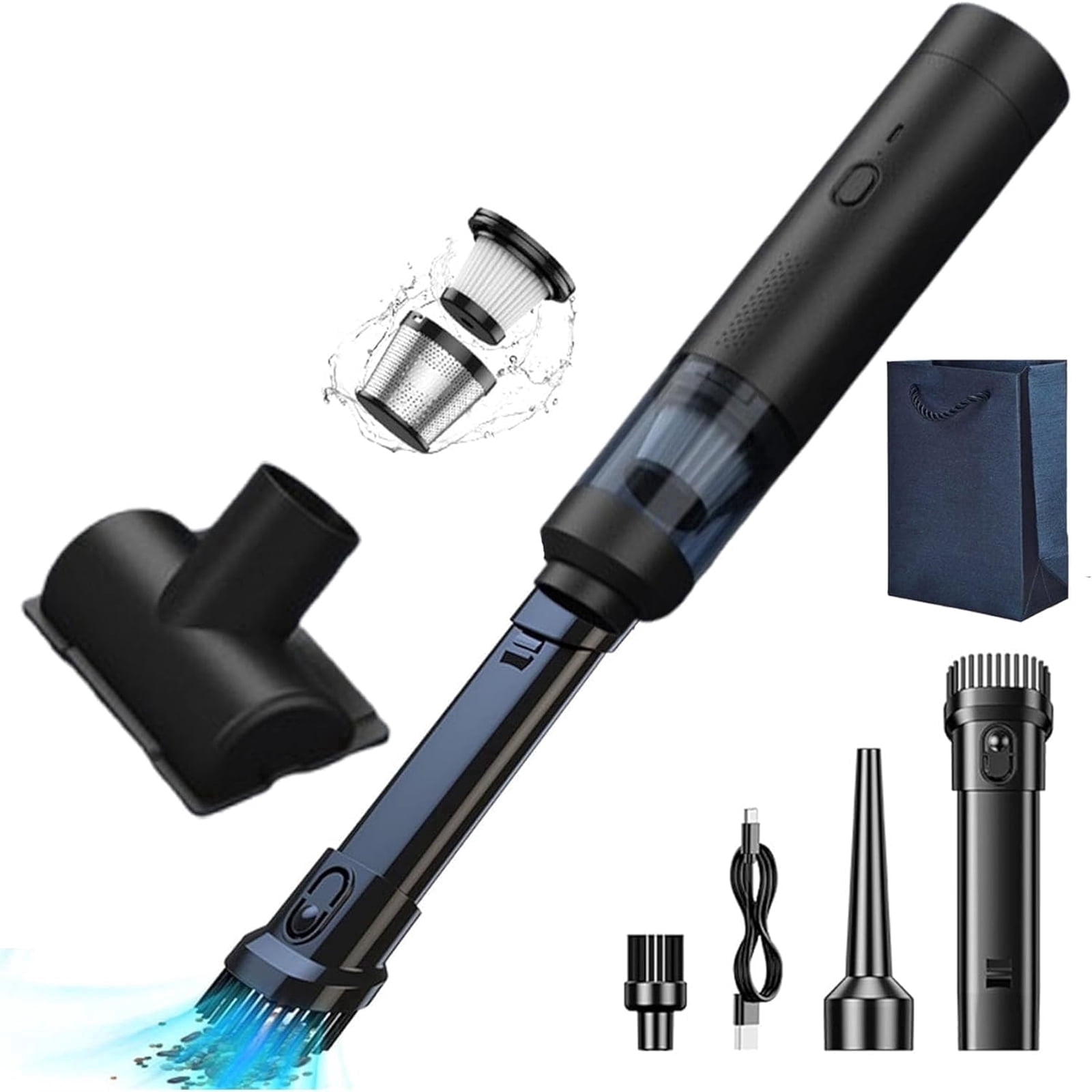 Car Vacuum, Car Vacuum V15 Pro, Multifunctional Portable Vacuum for Home Office Car Black