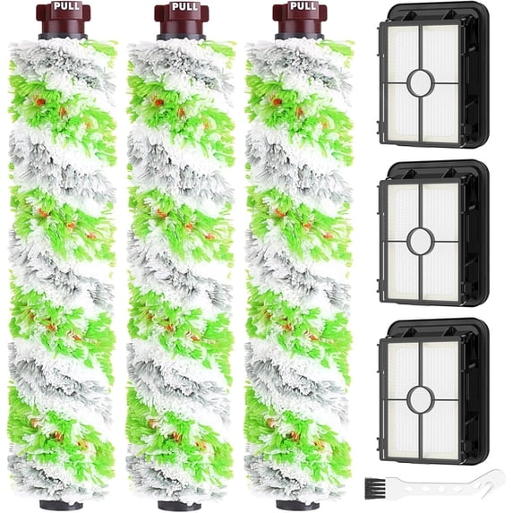 Aerqvix Replacements Compatible with Bissell CrossWave, 3 Multi-Surface Brush Roll 1868 + 3 Vacuum Filter 1866 Vacuum Filter, Compare to Part 1608683, 160-8683, 1608684