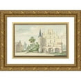thumbnail image 1 of Aert Schouman 14x11 Gold Ornate Wood Frame and Double Matted Museum Art Print Titled - The Castle and School in Wouw (1741), 1 of 4