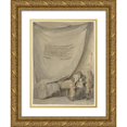 thumbnail image 1 of Aert Schouman 15x18 Gold Ornate Wood Frame and Double Matted Museum Art Print Titled - Widow with Four Children in a Coffin (1782), 1 of 4