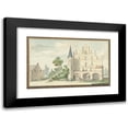 thumbnail image 1 of Aert Schouman 24x17 Black Modern Framed Museum Art Print Titled - The Castle and School in Wouw (1741), 1 of 5