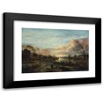 thumbnail image 1 of Aert van der Neer 14x11 Black Modern Framed Museum Art Print Titled - Landscape at Sunset (1650s), 1 of 5