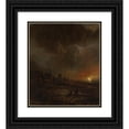 thumbnail image 1 of Aert van der Neer 20x23 Black Ornate Framed Double Matted Museum Art Print Titled: Fishing at Night, 1 of 5