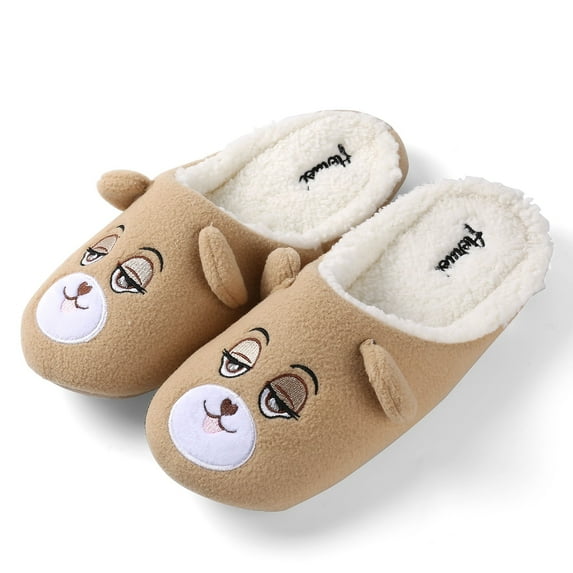 Aerusi Toddler Flopsy Teddy Bear Indoor Slippers