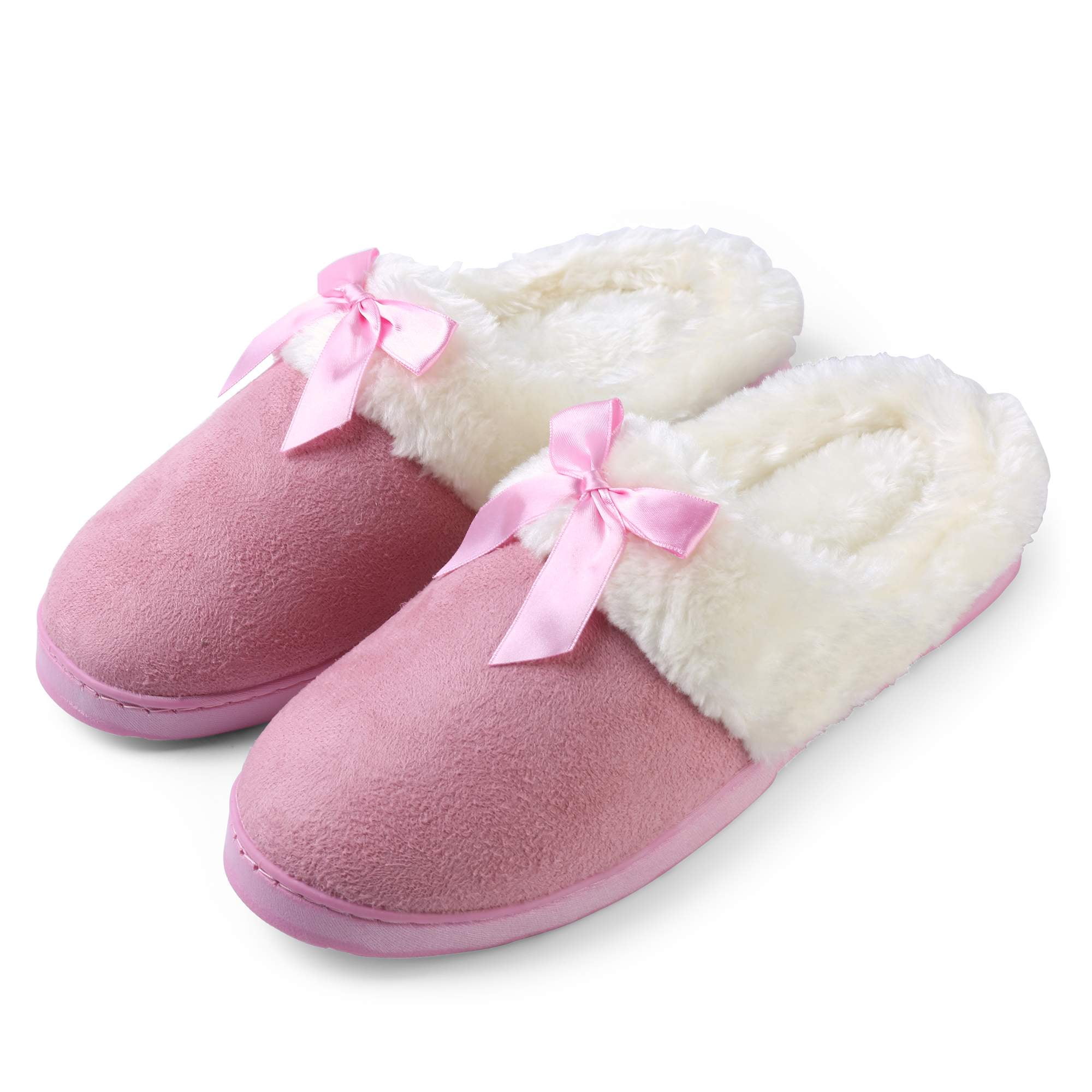 Aerusi Womens Edit Bow Scuff Slip-on Indoor Slippers