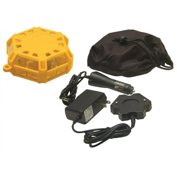 Aervoe 1164 Super LED Road Flare, Amber Rechargeable Emergency Safety Beacon, Heavy-Duty Warning Light for Vehicles, Construction, and Roadside Safety