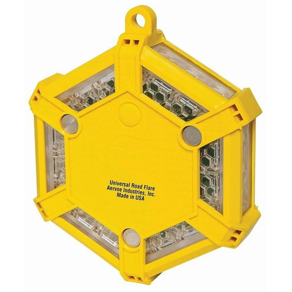 Aervoe 11640 Universal 18-LED Road Flare, Amber LEDs, Crushproof, Waterproof, 7 Flash Patterns Featuring S.O.S Rescue Morse Code, Visibility Up to 2 Miles, Rechargeable, Waterproof