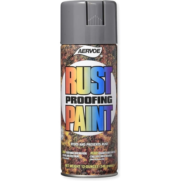 Aervoe 349 Rust Proof Any Way Spray Paint, Meter Gray; ANSI 49; Industrial Enamel Coating; 360 Spray Valve; Rust Protection; High Gloss Finish; Metal, Wood, and Plastic Safe; Fast Drying