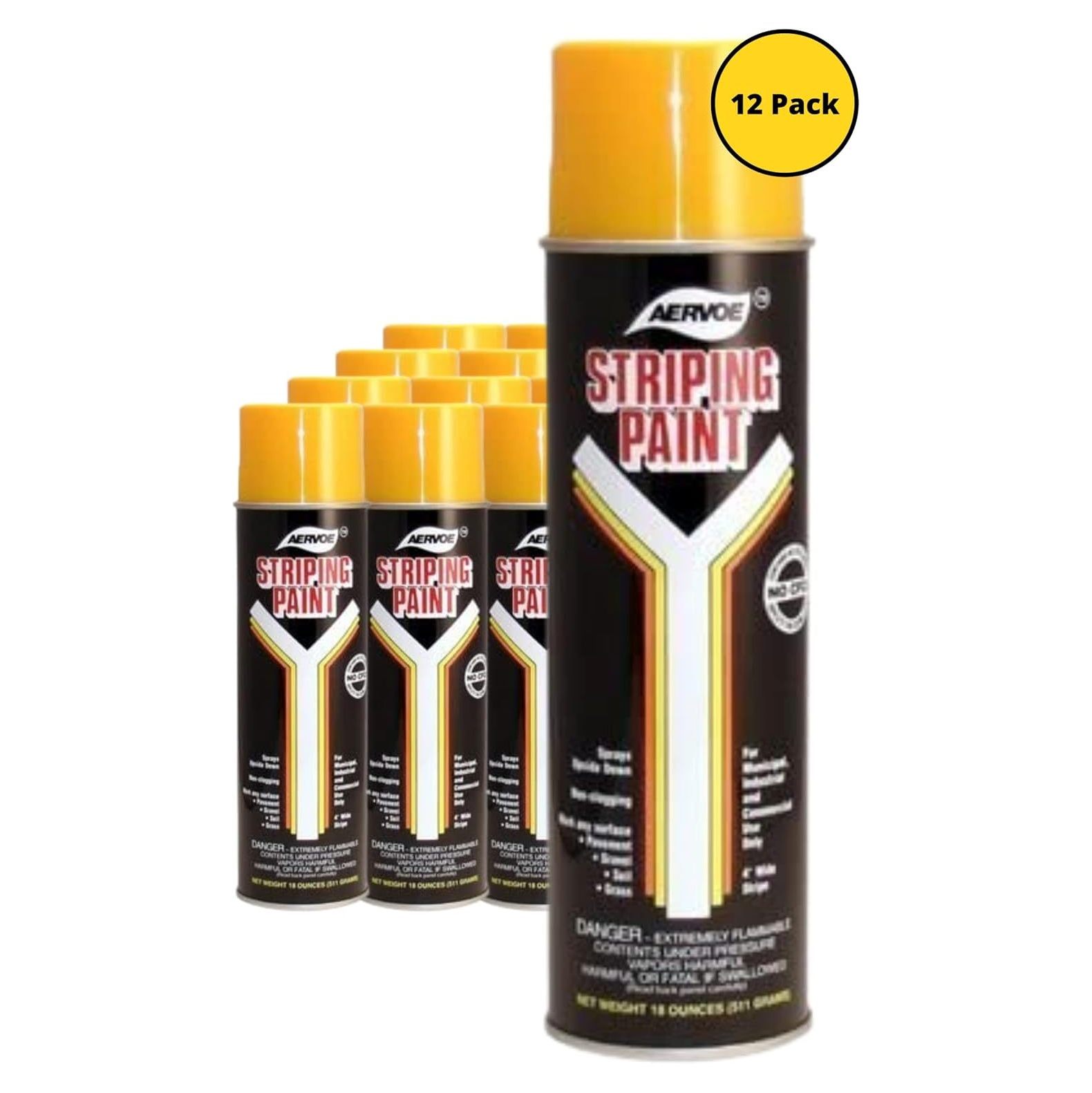 Aervoe 720 Yellow Striping Paint, Lines, Parking Lots, Construction