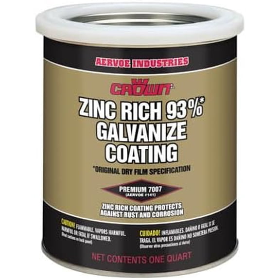 Aervoe Industries, Cold Galvanize Coating, 93% Zinc-Rich Formula, Quart (32 oz), Corrosion Protection for Metal Surfaces