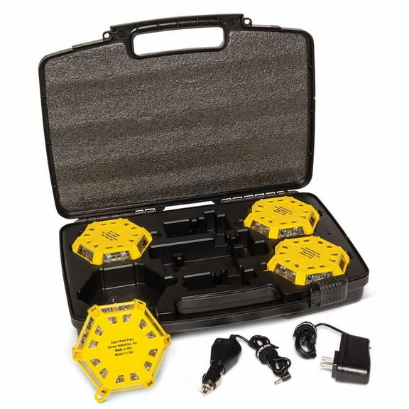 Aervoe 4-Pack Kit Super LED Road Flare (Yellow)