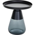 thumbnail image 1 of Aria Home Aeryn Nesting Table Tray Top Glass Base End Table Modern 19" Black Gray, 1 of 7
