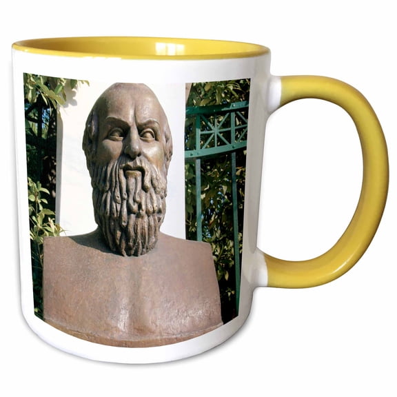 3drose, Aeschylus, Classical Athens Bust, Statue, Athens, Greece - Hi02 Pri0000 - Prisma, 15oz Two-tone Yellow Mug