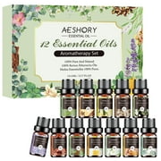 Aeshory Essential Oils Set for Diffuser, Humidifier, Aromatherapy, Massage, Soap, Candle Making 12 Pack/5mL