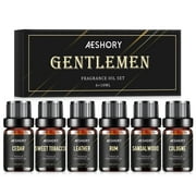 Aeshory Gentlemens Fragrance Oils Set For Diffuser, Skin Care, Humidifier, Candle and Soap Making - 10ml*6 Pack
