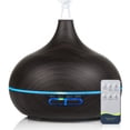 thumbnail image 1 of Aeshory Ultrasonic Series Wood Grain Essential Oil Diffuser Cool Mist Humidifier Black with Remote 550ml / 18.6oz, 1 of 8