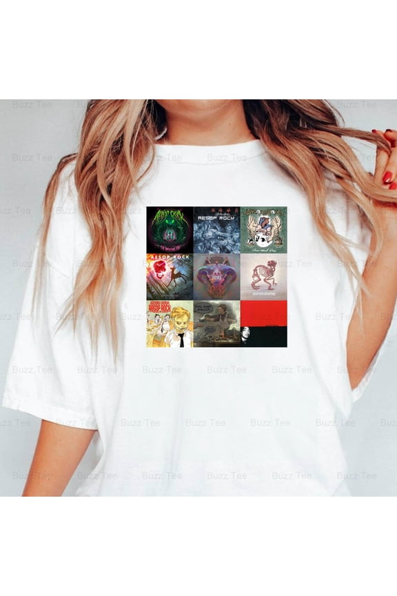 Aesop Rock Album Cover Collage Classic Underground Rap HipHop Fan New Unisex T-Shirt - Perfect Birthday Present, up to 5XL
