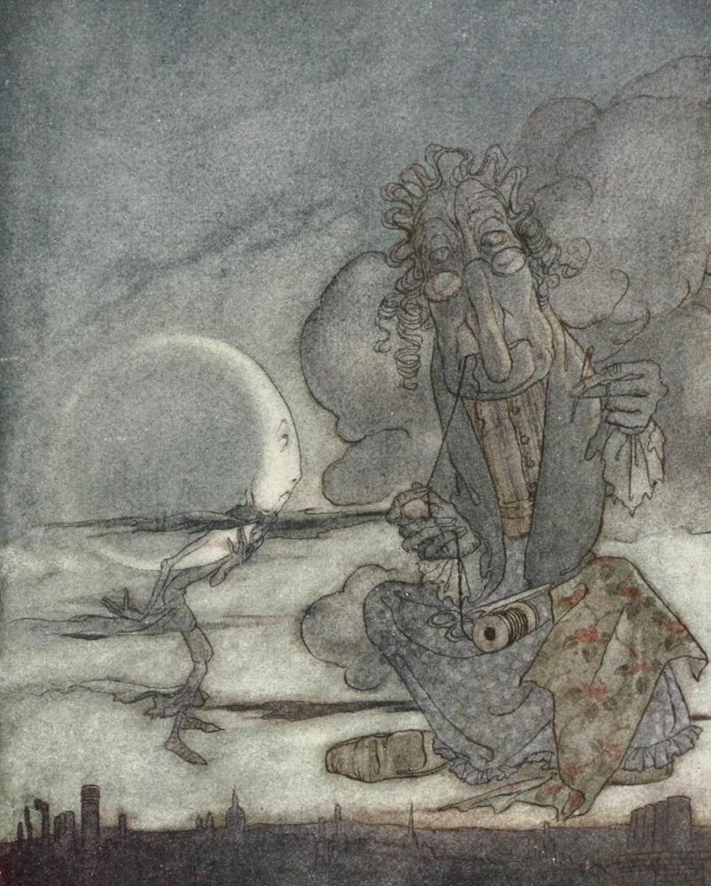 Aesops Fables 1912 Moon & her Mother Canvas Art - A Rackham (18 x 24)