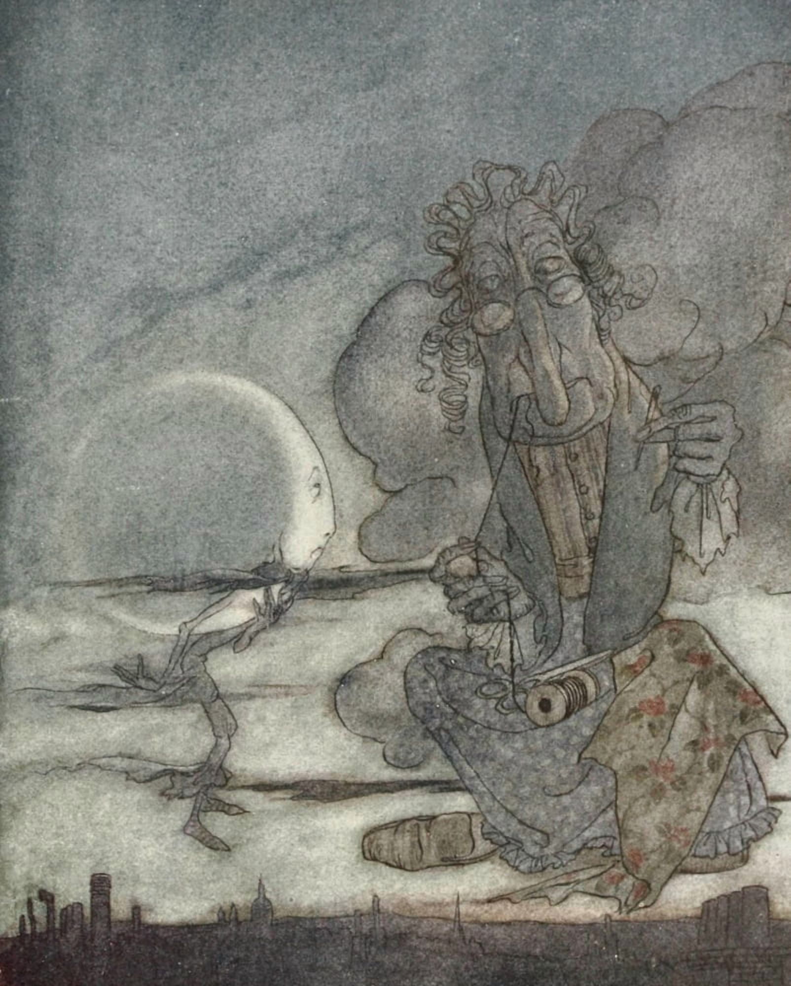 Aesops Fables 1912 Moon & her Mother Canvas Art - A Rackham (24 x 36)