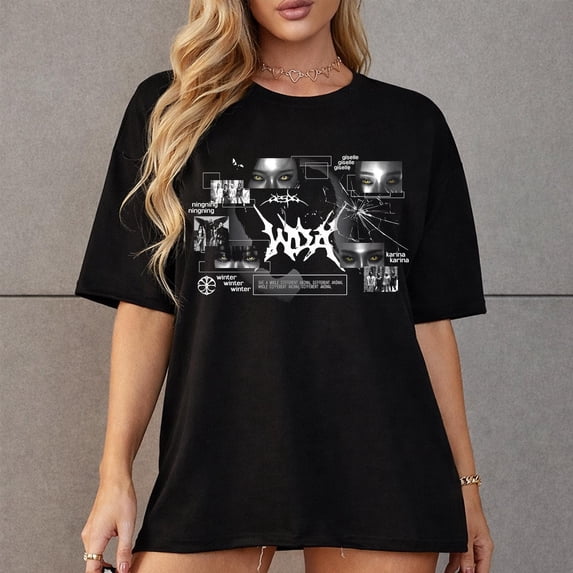 Aespas W-DA Whole Different Animal T-Shirt, Retro Futuristic Pop Graphic Tee