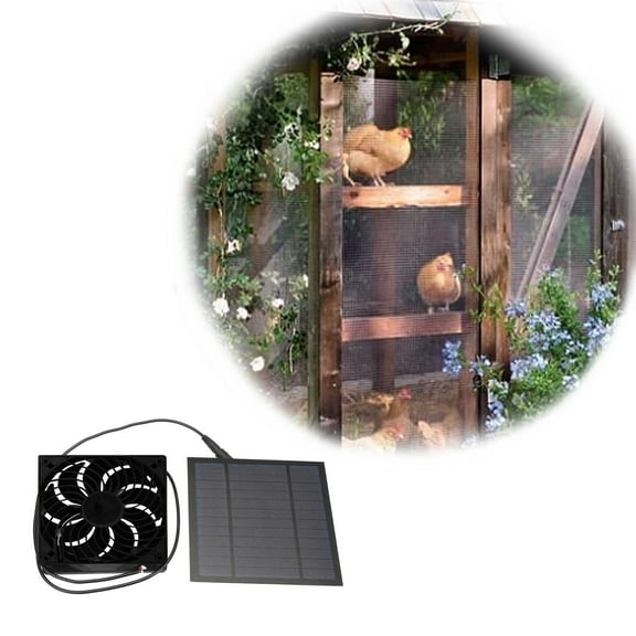 Aespoir 4 Inch Solar Powered Fan Kit, Solar Panel with Fans for Outside Chicken Coops, Greenhouses, Sheds, Intake or Exhaust Air Fan