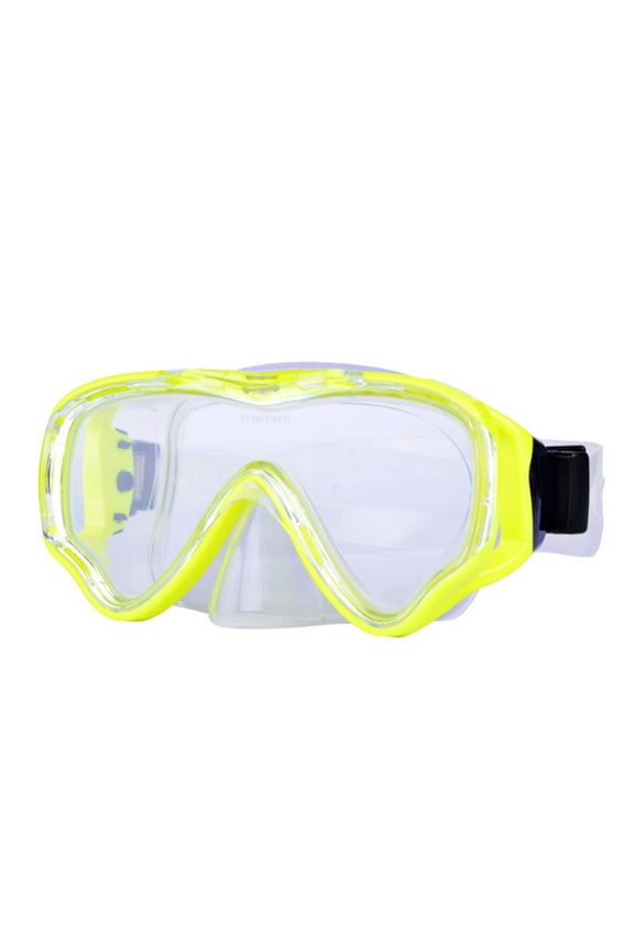 Diving Mask, Anti-Fog Swimming Snorkel Mask Suitable for Adults Scuba Dive Swim Snorkeling Goggles Masks(Yellow)