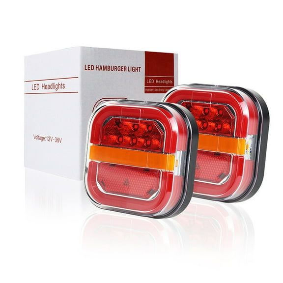 Aespoir LED Trailer Lights, Waterproof Tail Light, Square Burger Light Truck Edges Light for Caravan Van Boat Camper Truck Lorry Tractor