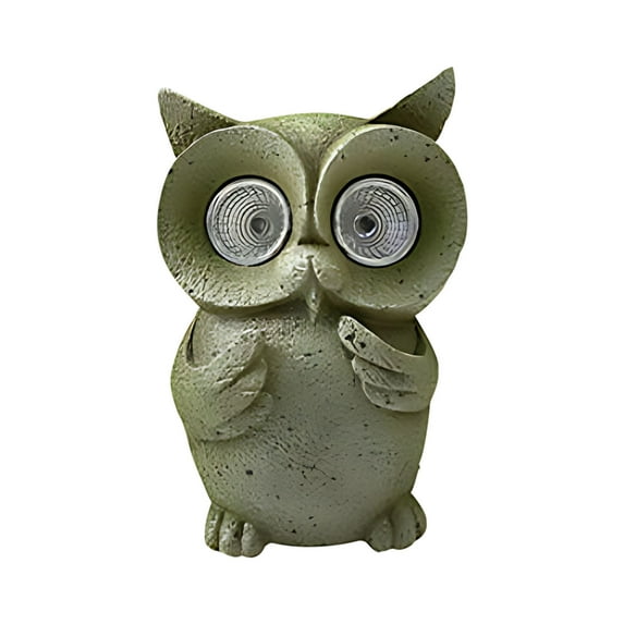 Aespoir Solar Owl Statue with Light-Up Eyes, Waterproof Resin Animal Figurine Lights, Solar-Powered Decorative LED Lights, for Garden Yard, Lawn, Patio, Pond, Backyard