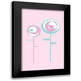 thumbnail image 1 of Aesthete 11x14 Black Modern Framed Museum Art Print Titled - Pink Flowers, 1 of 5