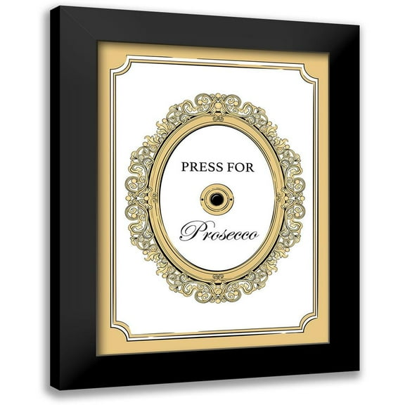 Aesthete 11x14 Black Modern Framed Museum Art Print Titled - Press for Prosecco
